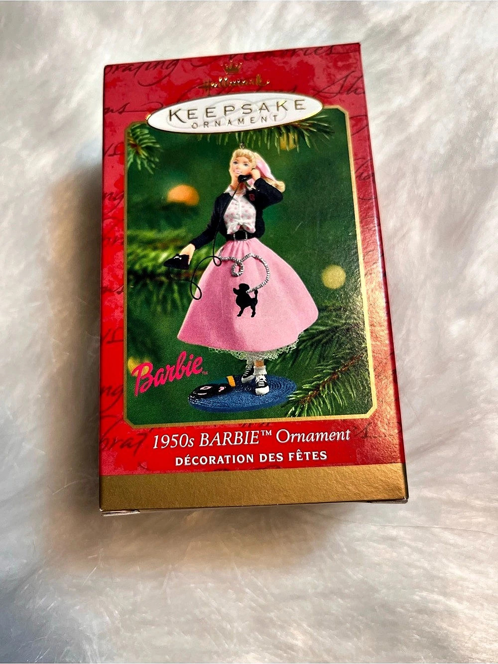 Hallmark 1950s Barbie Holiday Ornament Pink & Black